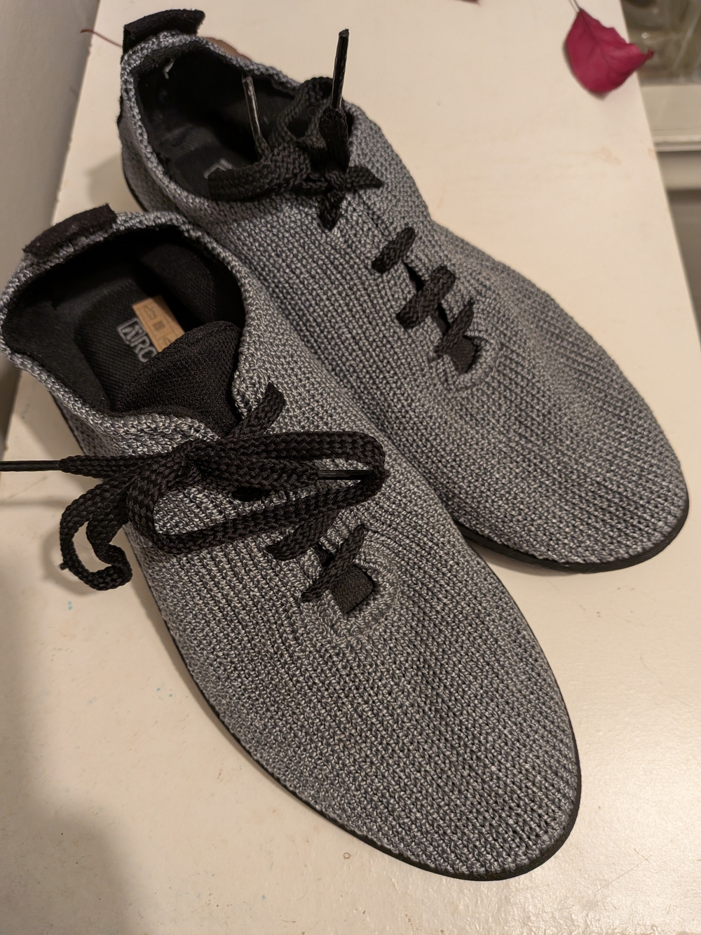 Arcopedico Men's Gray Knit Lace-Up Sneakers